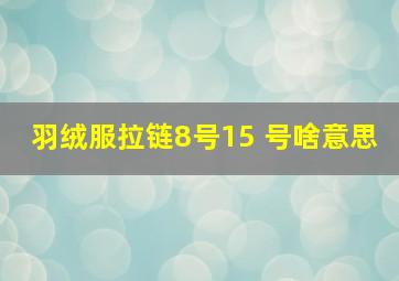 羽绒服拉链8号15 号啥意思